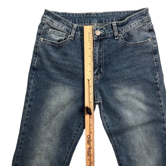 SHEIN Jeans Women's Flared Leg Classic Fit Denim Pockets Blue Size 8/10 - Picture 4 of 11